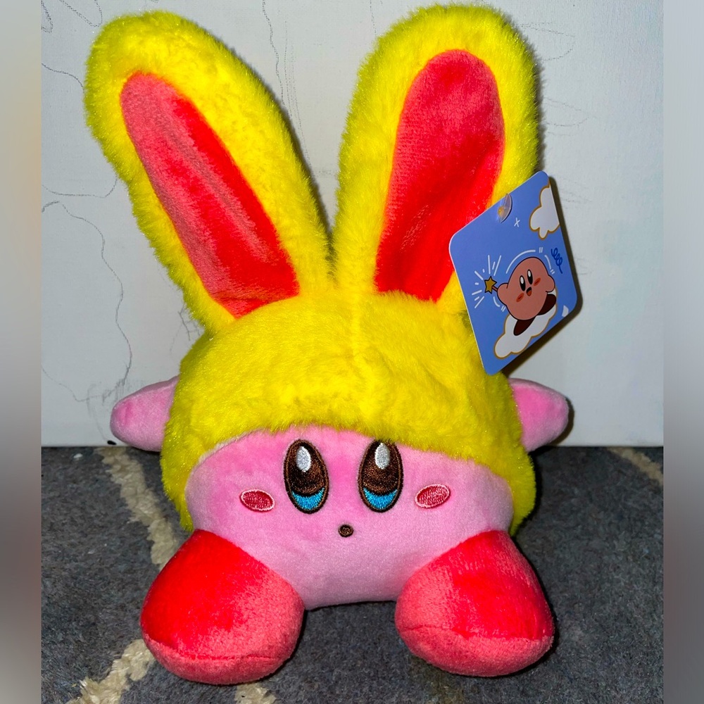 Kirby Plushie Stuffed Animal With Bunny Rabbit Ears Plush Nintendo